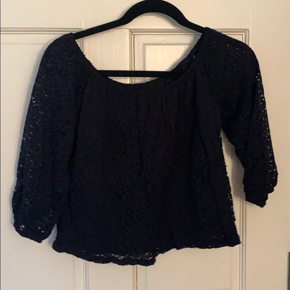 Black Lace Hollister Off the Shoulder Top